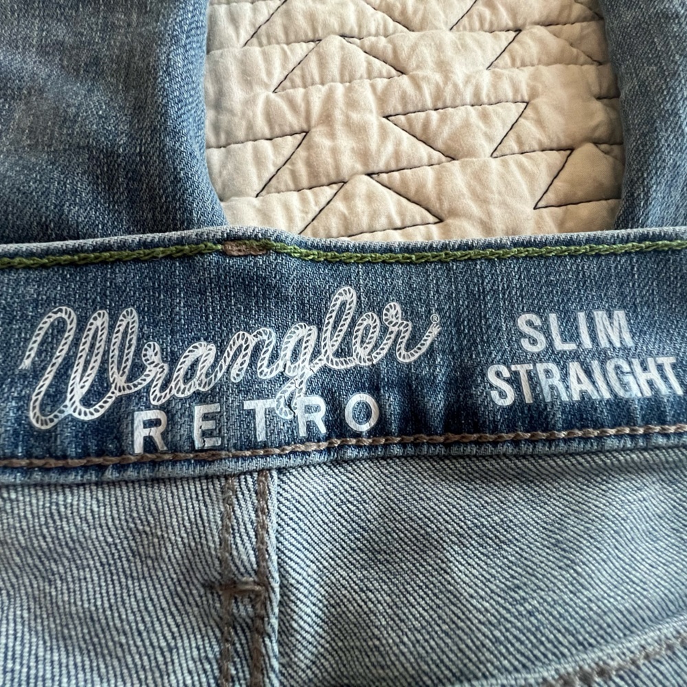 Wrangler Blue Slim Straight Jeans Classic Denim